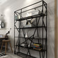Open Metal Etagere Bookcase Contemporary Rectangular Shelf Bookcase Clearhalo 'Bookcases' 'Furniture' 'furniture_bookcases' 'kitchen' 'kitchen_bookcases' 'Living Room Furniture' 'Office Furniture' 4669916