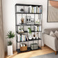 Open Metal Etagere Bookcase Modern Rectangular Shelf Bookcase Black 39.4"L x 11.8"W x 70.9"H Clearhalo 'Bookcases' 'Furniture' 'furniture_bookcases' 'kitchen' 'kitchen_bookcases' 'Living Room Furniture' 'Office Furniture' 4669923