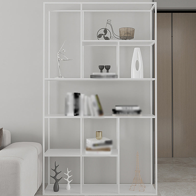 Open Metal Etagere Bookcase Modern Rectangular Shelf Bookcase White 39.4"L x 11.8"W x 70.9"H Clearhalo 'Bookcases' 'Furniture' 'furniture_bookcases' 'kitchen' 'kitchen_bookcases' 'Living Room Furniture' 'Office Furniture' 4669935