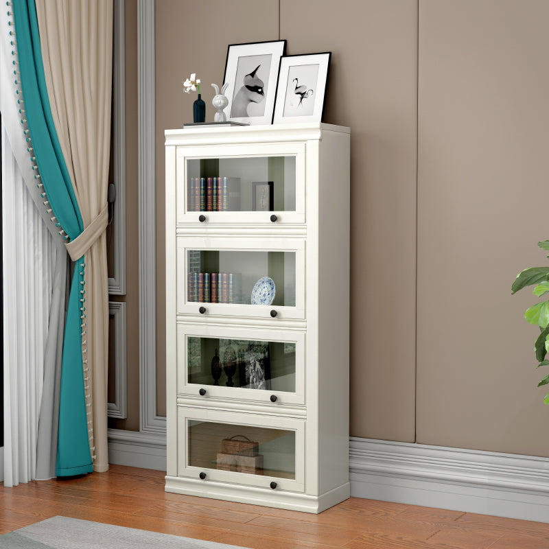 Wooden Barrister Bookcase Modern Closed Back Bookcase for Home Office White 23.6"L x 12.8"W x 62.2"H Clearhalo 'Bookcases' 'Furniture' 'furniture_bookcases' 'kitchen' 'kitchen_bookcases' 'Living Room Furniture' 'Office Furniture' 4669938