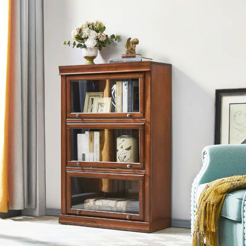 Wooden Barrister Bookcase Modern Closed Back Bookcase for Home Office Brown Clearhalo 'Bookcases' 'Furniture' 'furniture_bookcases' 'kitchen' 'kitchen_bookcases' 'Living Room Furniture' 'Office Furniture' 4669939