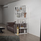 Minimalist Open Metal Etagere Bookcase with Rectangular Shelves Bookcase White 35.4"L x 11.8"W x 78.7"H Clearhalo 'Bookcases' 'Furniture' 'furniture_bookcases' 'kitchen' 'kitchen_bookcases' 'Living Room Furniture' 'Office Furniture' 4669957