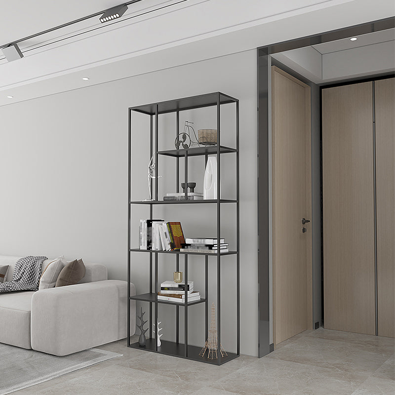 Minimalist Open Metal Etagere Bookcase with Rectangular Shelves Bookcase Clearhalo 'Bookcases' 'Furniture' 'furniture_bookcases' 'kitchen' 'kitchen_bookcases' 'Living Room Furniture' 'Office Furniture' 4669959