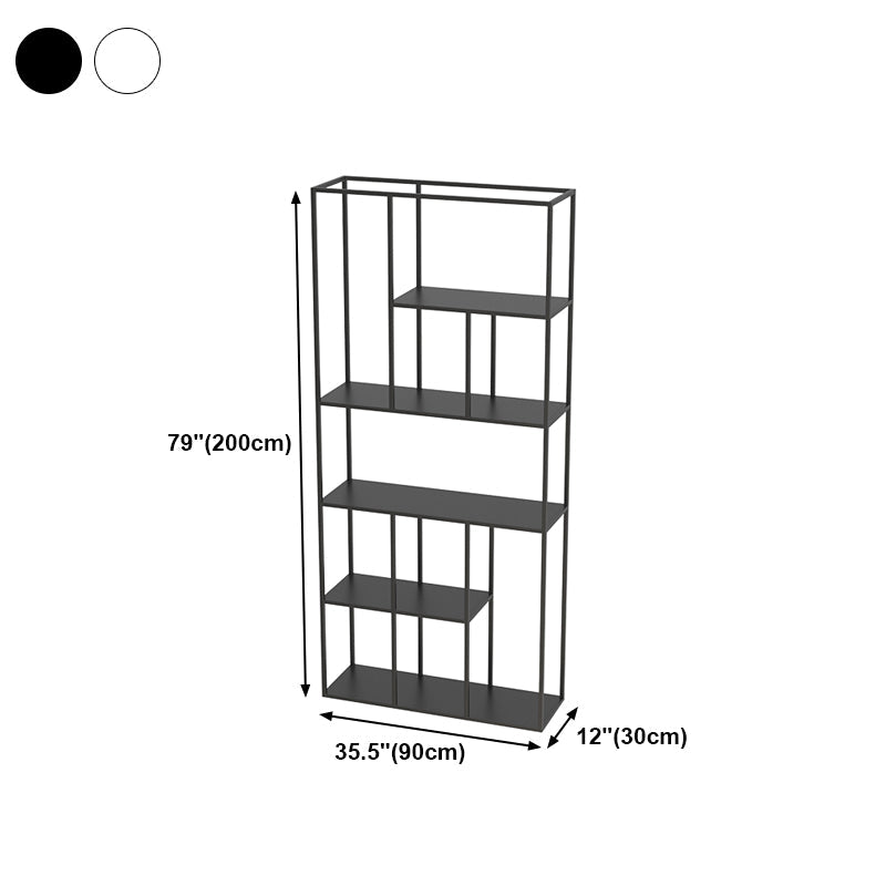 Minimalist Open Metal Etagere Bookcase with Rectangular Shelves Bookcase Clearhalo 'Bookcases' 'Furniture' 'furniture_bookcases' 'kitchen' 'kitchen_bookcases' 'Living Room Furniture' 'Office Furniture' 4669968