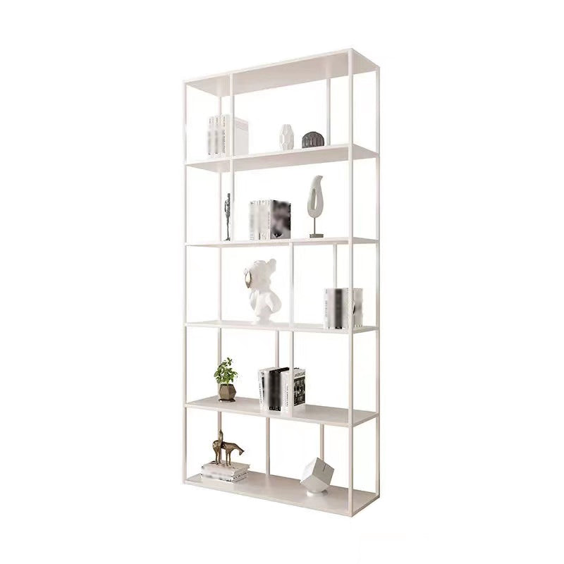 Modern Style Metal Bookshelf Open Shelf Bookcase for Study Room White 31"L x 10"W x 71"H Clearhalo 'Bookcases' 'Furniture' 'furniture_bookcases' 'kitchen' 'kitchen_bookcases' 'Living Room Furniture' 'Office Furniture' 4669974