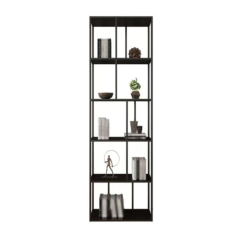 Modern Style Metal Bookshelf Open Shelf Bookcase for Study Room Black 19.7"L x 9.8"W x 70.9"H Clearhalo 'Bookcases' 'Furniture' 'furniture_bookcases' 'kitchen' 'kitchen_bookcases' 'Living Room Furniture' 'Office Furniture' 4669979