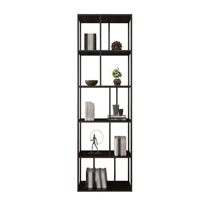 Modern Style Metal Bookshelf Open Shelf Bookcase for Study Room Black 19.7"L x 9.8"W x 70.9"H Clearhalo 'Bookcases' 'Furniture' 'furniture_bookcases' 'kitchen' 'kitchen_bookcases' 'Living Room Furniture' 'Office Furniture' 4669979