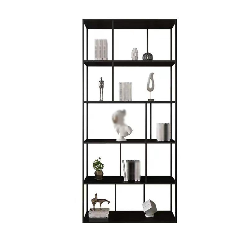 Modern Style Metal Bookshelf Open Shelf Bookcase for Study Room Black 31"L x 10"W x 71"H Clearhalo 'Bookcases' 'Furniture' 'furniture_bookcases' 'kitchen' 'kitchen_bookcases' 'Living Room Furniture' 'Office Furniture' 4669980