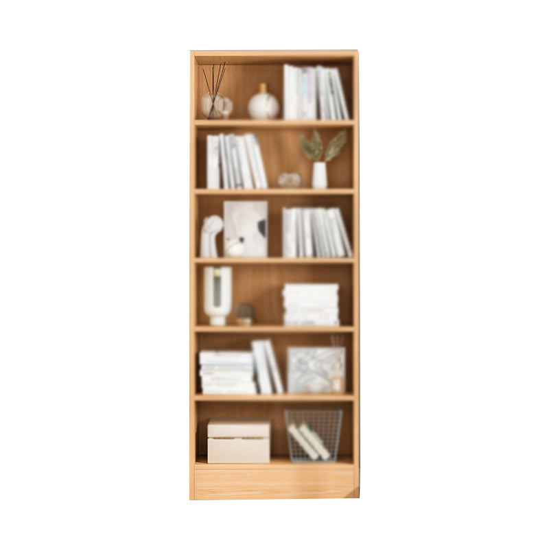 Contemporary Style Bookshelf Engineered Wood Closed Back Shelf Bookcase Natural 15.7"L x 9.4"W x 70.9"H Clearhalo 'Bookcases' 'Furniture' 'furniture_bookcases' 'kitchen' 'kitchen_bookcases' 'Living Room Furniture' 'Office Furniture' 4670021