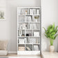 Contemporary Style Bookshelf Engineered Wood Closed Back Shelf Bookcase White 31.5"L x 9.4"W x 70.9"H Clearhalo 'Bookcases' 'Furniture' 'furniture_bookcases' 'kitchen' 'kitchen_bookcases' 'Living Room Furniture' 'Office Furniture' 4670022