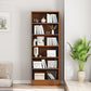 Contemporary Style Bookshelf Engineered Wood Closed Back Shelf Bookcase Brown 15.7"L x 9.4"W x 70.9"H Clearhalo 'Bookcases' 'Furniture' 'furniture_bookcases' 'kitchen' 'kitchen_bookcases' 'Living Room Furniture' 'Office Furniture' 4670035