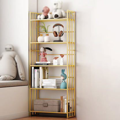 Industrial 5-Shelf Etagere Bookshelf Iron Open Shelf for Home Office Gold Clearhalo 'Bookcases' 'furn' 'furn_bookcases' 'Furniture' 'furniture_bookcases' 'kitchen' 'kitchen_bookcases' 'Living Room Furniture' 'Office Furniture' 4670071