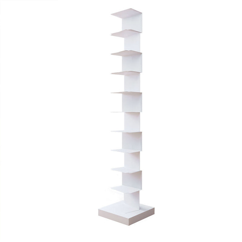 Modern Stainless Steel Bookshelf Vertical Shelf Bookcase for Study Room 13.8"L x 13.8"W x 70.1"H White Clearhalo 'Bookcases' 'furn' 'furn_bookcases' 'Furniture' 'furniture_bookcases' 'kitchen' 'kitchen_bookcases' 'Living Room Furniture' 'Office Furniture' 4670091