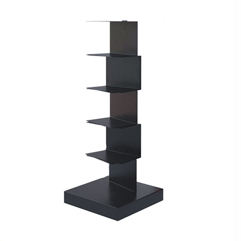 Modern Stainless Steel Bookshelf Vertical Shelf Bookcase for Study Room 13.8"L x 13.8"W x 36.2"H Black Clearhalo 'Bookcases' 'furn' 'furn_bookcases' 'Furniture' 'furniture_bookcases' 'kitchen' 'kitchen_bookcases' 'Living Room Furniture' 'Office Furniture' 4670093