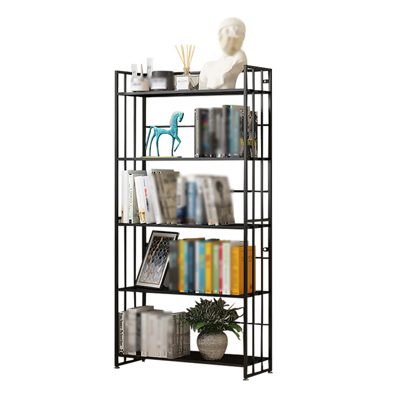 Modern Style Metal Bookshelf Vertical Open Shelf Bookcase for Study Room Black Clearhalo 'Bookcases' 'furn' 'furn_bookcases' 'Furniture' 'furniture_bookcases' 'kitchen' 'kitchen_bookcases' 'Living Room Furniture' 'Office Furniture' 4670122