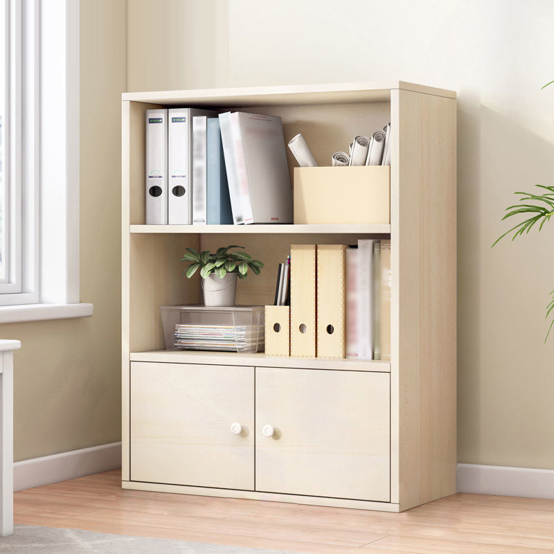Manufactured Wood Standard Bookcase Contemporary Bookcase With Doors 23.6"L x 9.4"W x 33.9"H Natural Clearhalo 'Bookcases' 'furn' 'furn_bookcases' 'Furniture' 'furniture_bookcases' 'kitchen' 'kitchen_bookcases' 'Living Room Furniture' 'Office Furniture' 4670152