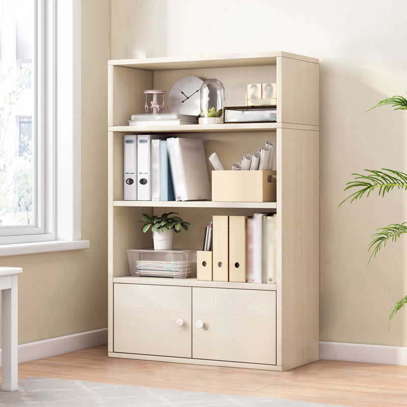 Manufactured Wood Standard Bookcase Contemporary Bookcase With Doors 23.6"L x 9.4"W x 43.7"H Natural Clearhalo 'Bookcases' 'furn' 'furn_bookcases' 'Furniture' 'furniture_bookcases' 'kitchen' 'kitchen_bookcases' 'Living Room Furniture' 'Office Furniture' 4670154