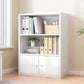Manufactured Wood Standard Bookcase Contemporary Bookcase With Doors 23.6"L x 9.4"W x 33.9"H White Clearhalo 'Bookcases' 'furn' 'furn_bookcases' 'Furniture' 'furniture_bookcases' 'kitchen' 'kitchen_bookcases' 'Living Room Furniture' 'Office Furniture' 4670162