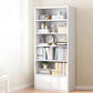 Manufactured Wood Standard Bookcase Contemporary Bookcase With Doors 23.6"L x 9.4"W x 63.8"H White Clearhalo 'Bookcases' 'furn' 'furn_bookcases' 'Furniture' 'furniture_bookcases' 'kitchen' 'kitchen_bookcases' 'Living Room Furniture' 'Office Furniture' 4670165