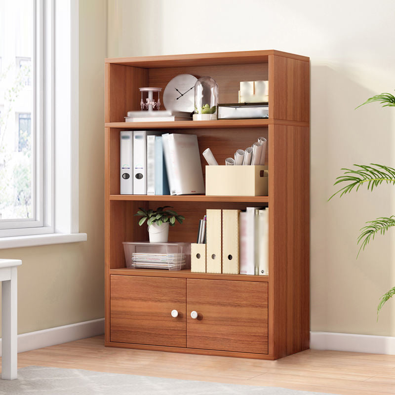 Manufactured Wood Standard Bookcase Contemporary Bookcase With Doors 23.6"L x 9.4"W x 43.7"H Brown Clearhalo 'Bookcases' 'furn' 'furn_bookcases' 'Furniture' 'furniture_bookcases' 'kitchen' 'kitchen_bookcases' 'Living Room Furniture' 'Office Furniture' 4670167