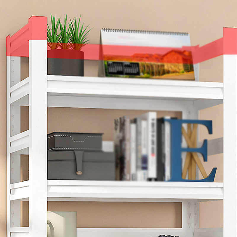 Modern Style Steel Bookshelf White Etagere Shelf Bookcase for Study Room Clearhalo 'Bookcases' 'furn' 'furn_bookcases' 'Furniture' 'furniture_bookcases' 'kitchen' 'kitchen_bookcases' 'Living Room Furniture' 'Office Furniture' 4670178
