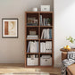 Contemporary Style Bookshelf Closed Back Engineered Wood Shelf Bookcase 25.6"L x 11.8"W x 47.2"H Brown Clearhalo 'Bookcases' 'furn' 'furn_bookcases' 'Furniture' 'furniture_bookcases' 'kitchen' 'kitchen_bookcases' 'Living Room Furniture' 'Office Furniture' 4670210