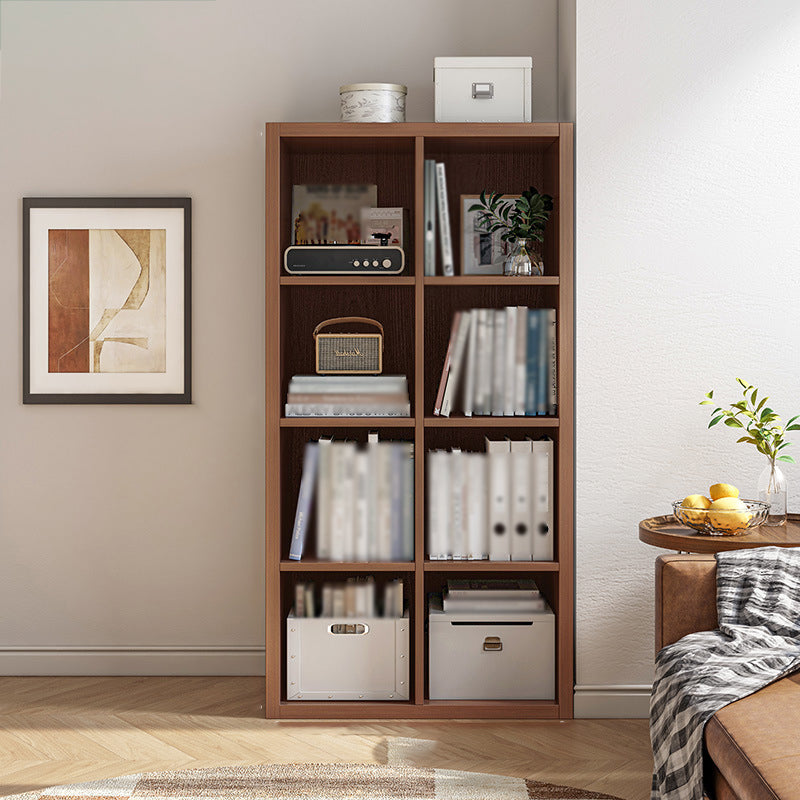 Contemporary Style Bookshelf Closed Back Engineered Wood Shelf Bookcase 25.6"L x 11.8"W x 47.2"H Brown Clearhalo 'Bookcases' 'furn' 'furn_bookcases' 'Furniture' 'furniture_bookcases' 'kitchen' 'kitchen_bookcases' 'Living Room Furniture' 'Office Furniture' 4670210