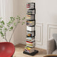 Modern Corner Vertical Bookshelf White and Black Closed Back Bookshelf 13.8"L x 13.8"W x 63.4"H Black Clearhalo 'Bookcases' 'furn' 'furn_bookcases' 'Furniture' 'furniture_bookcases' 'kitchen' 'kitchen_bookcases' 'Living Room Furniture' 'Office Furniture' 4670240