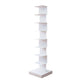 Modern Corner Vertical Bookshelf White and Black Closed Back Bookshelf 13.8"L x 13.8"W x 56.7"H White Clearhalo 'Bookcases' 'furn' 'furn_bookcases' 'Furniture' 'furniture_bookcases' 'kitchen' 'kitchen_bookcases' 'Living Room Furniture' 'Office Furniture' 4670245