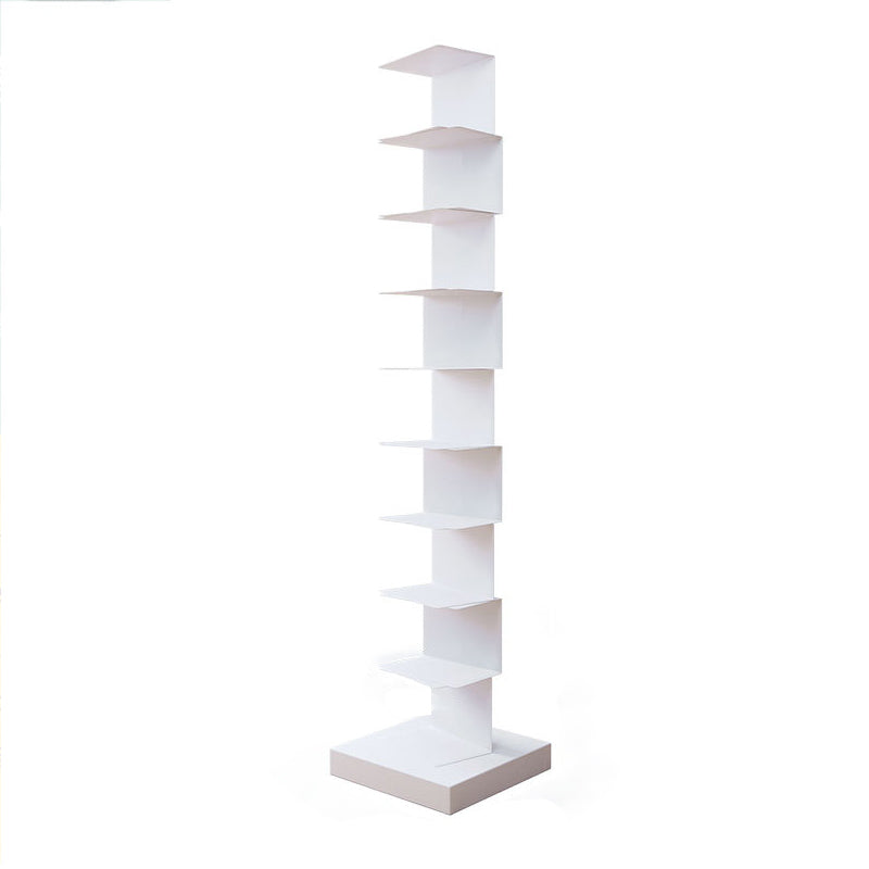 Modern Corner Vertical Bookshelf White and Black Closed Back Bookshelf Clearhalo 'Bookcases' 'furn' 'furn_bookcases' 'Furniture' 'furniture_bookcases' 'kitchen' 'kitchen_bookcases' 'Living Room Furniture' 'Office Furniture' 4670252