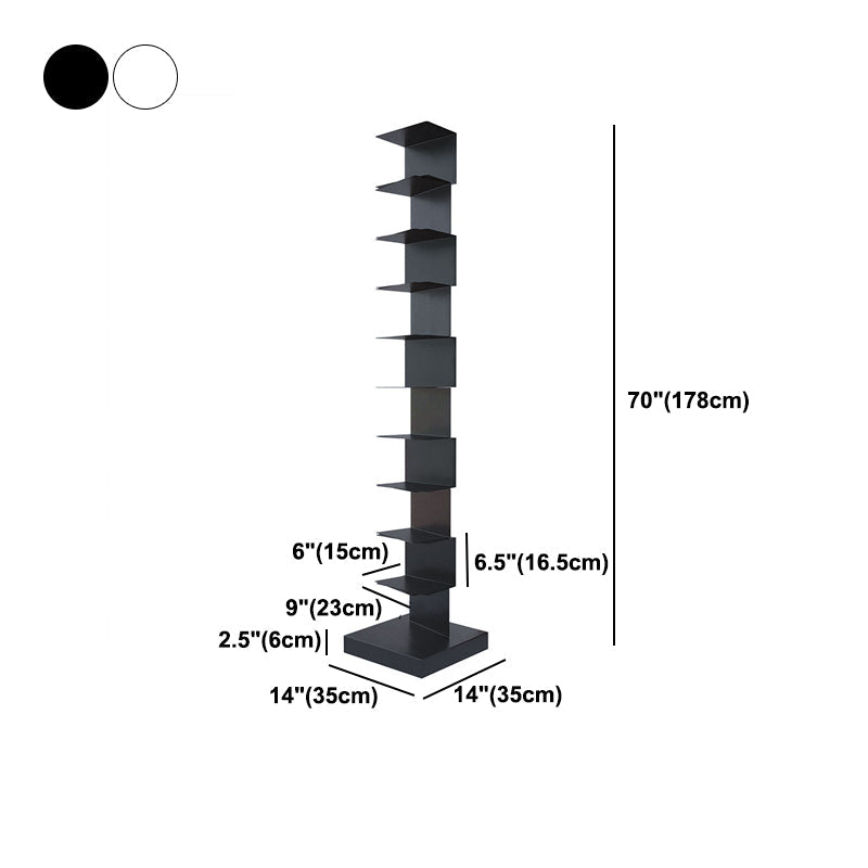 Modern Corner Vertical Bookshelf White and Black Closed Back Bookshelf Clearhalo 'Bookcases' 'furn' 'furn_bookcases' 'Furniture' 'furniture_bookcases' 'kitchen' 'kitchen_bookcases' 'Living Room Furniture' 'Office Furniture' 4670262