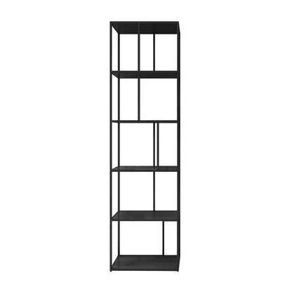 4-Shelf Black Etagere Bookshelf Contemporary Open Iron Frame and Shelf 24"L x 10"W x 71"H Clearhalo 'Bookcases' 'furn' 'furn_bookcases' 'Furniture' 'furniture_bookcases' 'kitchen' 'kitchen_bookcases' 'Living Room Furniture' 'Office Furniture' 4670271