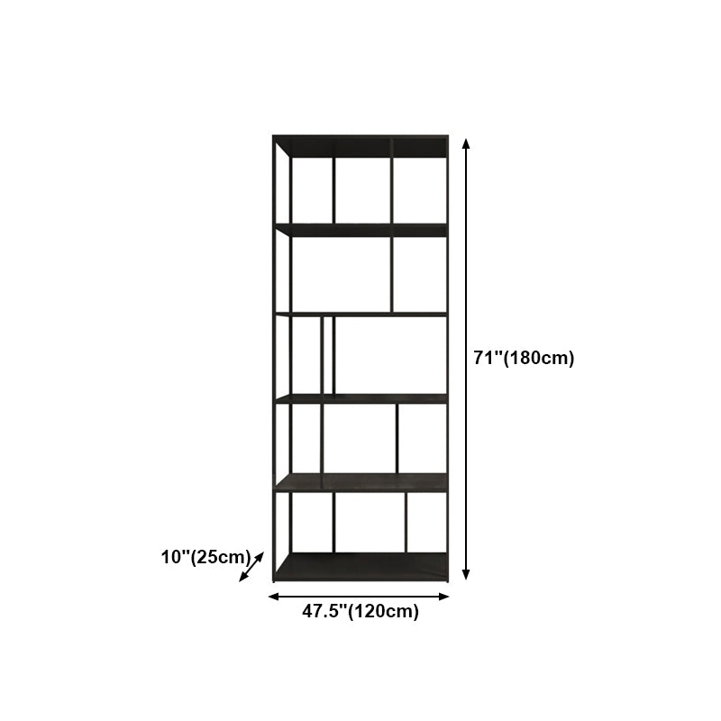 4-Shelf Black Etagere Bookshelf Contemporary Open Iron Frame and Shelf Clearhalo 'Bookcases' 'furn' 'furn_bookcases' 'Furniture' 'furniture_bookcases' 'kitchen' 'kitchen_bookcases' 'Living Room Furniture' 'Office Furniture' 4670279