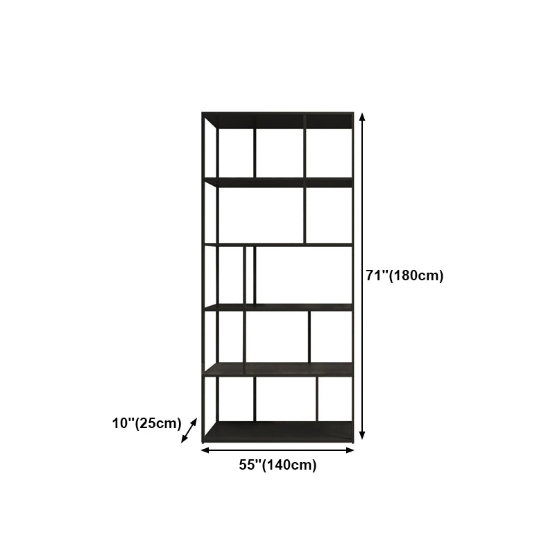 4-Shelf Black Etagere Bookshelf Contemporary Open Iron Frame and Shelf Clearhalo 'Bookcases' 'furn' 'furn_bookcases' 'Furniture' 'furniture_bookcases' 'kitchen' 'kitchen_bookcases' 'Living Room Furniture' 'Office Furniture' 4670280