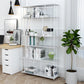 Open Metal Bookcase Modern Book Shelf with Rectangular Shelves 39.4"L x 11.8"W x 70.9"H White Clearhalo 'Bookcases' 'furn' 'furn_bookcases' 'Furniture' 'furniture_bookcases' 'kitchen' 'kitchen_bookcases' 'Living Room Furniture' 'Office Furniture' 4670283