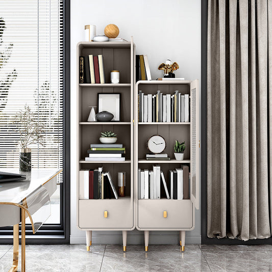Modern Standard Bookcase Closed Back Bookshelf with Drawer and Door Clearhalo 'Bookcases' 'furn' 'furn_bookcases' 'Furniture' 'furniture_bookcases' 'kitchen' 'kitchen_bookcases' 'Living Room Furniture' 'Office Furniture' 4670299