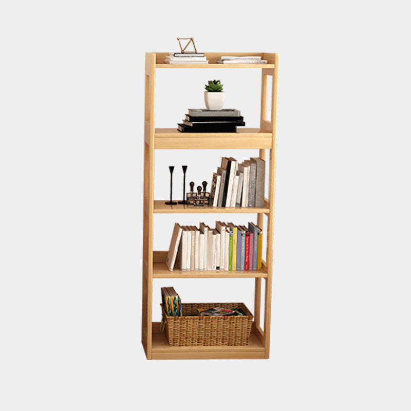 Wood Etagere Bookshelf Contemporary Style Bookshelf for Study Room 25.2"L x 11.8"W x 63"H Natural Clearhalo 'Bookcases' 'furn' 'furn_bookcases' 'Furniture' 'furniture_bookcases' 'kitchen' 'kitchen_bookcases' 'Living Room Furniture' 'Office Furniture' 4670334