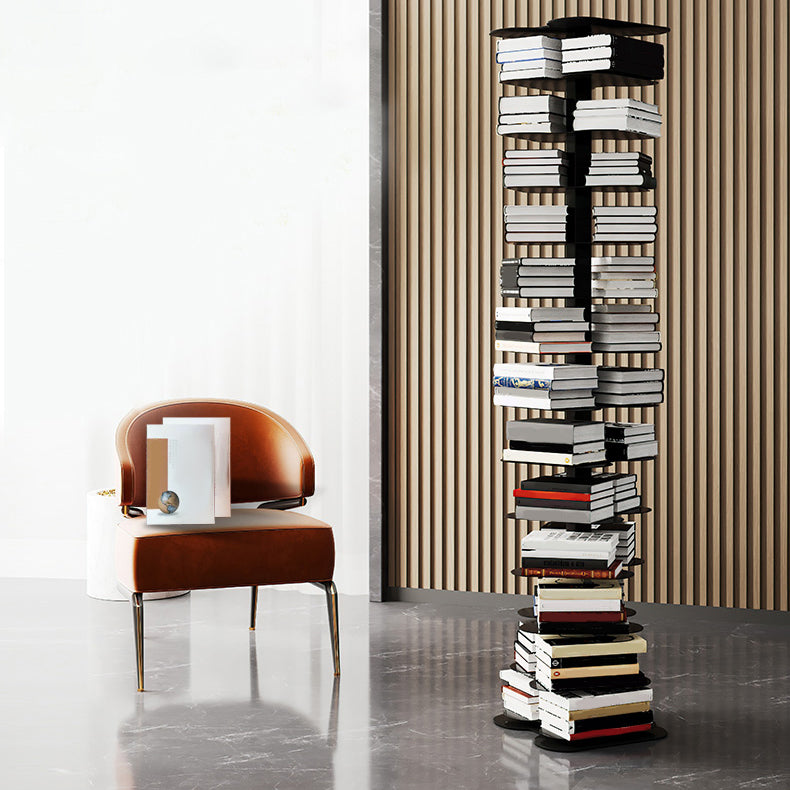 Contemporary Vertical Etagere Bookshelf Metal Open Back Shelf for Office 14"L x 14"W x 68"H Black Clearhalo 'Bookcases' 'furn' 'furn_bookcases' 'Furniture' 'furniture_bookcases' 'kitchen' 'kitchen_bookcases' 'Living Room Furniture' 'Office Furniture' 4670349