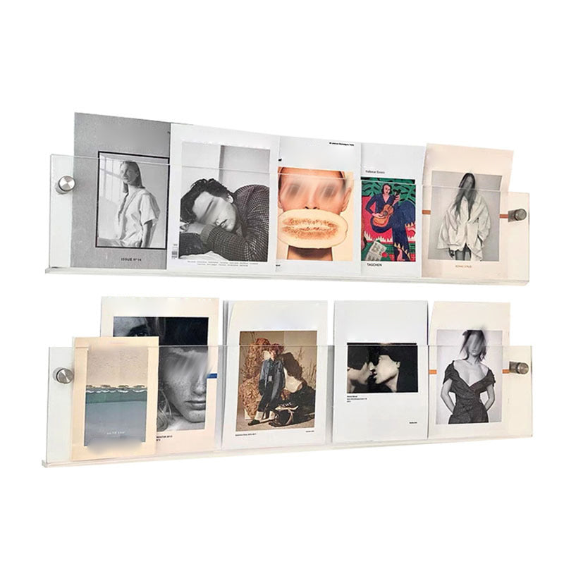 Contemporary Floating Clear Bookshelf Acrylic Closed Back Shelf for Home Office(Set of 2) Clearhalo 'Bookcases' 'furn' 'furn_bookcases' 'Furniture' 'furniture_bookcases' 'kitchen' 'kitchen_bookcases' 'Living Room Furniture' 'Office Furniture' 4670712