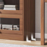 Contemporary Barrister Brown Bookshelf Engineered Wood Closed Back Shelf with Door Clearhalo 'Bookcases' 'furn' 'furn_bookcases' 'Furniture' 'furniture_bookcases' 'kitchen' 'kitchen_bookcases' 'Living Room Furniture' 'Office Furniture' 4670732