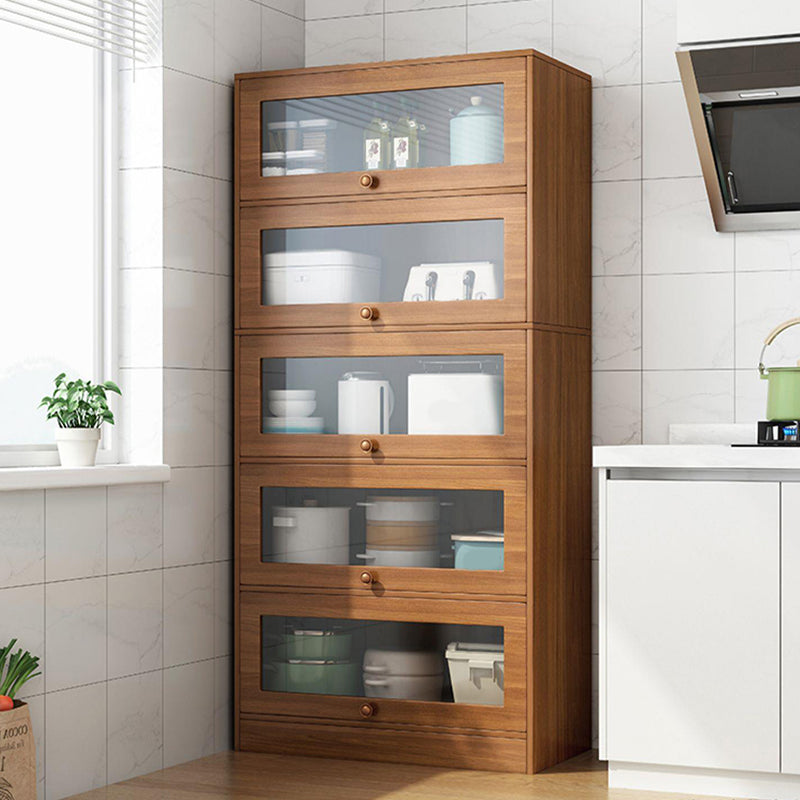 Contemporary Barrister Brown Bookshelf Engineered Wood Closed Back Shelf with Door Clearhalo 'Bookcases' 'furn' 'furn_bookcases' 'Furniture' 'furniture_bookcases' 'kitchen' 'kitchen_bookcases' 'Living Room Furniture' 'Office Furniture' 4670734