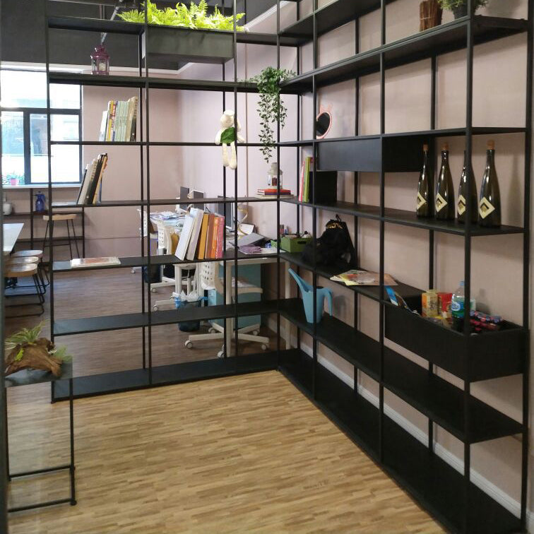 Industrial Style Bookshelf in Black Iron Shelf for Study Room Office with 5 Open Shelves Clearhalo 'Bookcases' 'furn' 'furn_bookcases' 'Furniture' 'furniture_bookcases' 'kitchen' 'kitchen_bookcases' 'Living Room Furniture' 'Office Furniture' 4670751