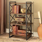 Industrial Open Etagere Bookshelf with Black Iron Frame Solid Wood Shelf Clearhalo 'Bookcases' 'furn' 'furn_bookcases' 'Furniture' 'furniture_bookcases' 'kitchen' 'kitchen_bookcases' 'Living Room Furniture' 'Office Furniture' 4670788