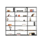 Metal Bookcase Minimalist Book Shelf with Rectangular Shelves 78.7"L x 9.8"W x 70.9"H Black Clearhalo 'Bookcases' 'furn' 'furn_bookcases' 'Furniture' 'furniture_bookcases' 'kitchen' 'kitchen_bookcases' 'Living Room Furniture' 'Office Furniture' 4670796