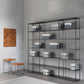 Metal Bookcase Minimalist Book Shelf with Rectangular Shelves 71"L x 10"W x 71"H Black Clearhalo 'Bookcases' 'furn' 'furn_bookcases' 'Furniture' 'furniture_bookcases' 'kitchen' 'kitchen_bookcases' 'Living Room Furniture' 'Office Furniture' 4670797