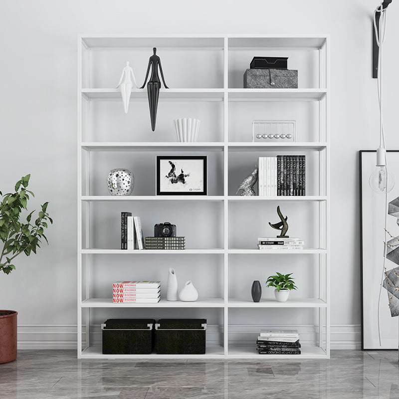 Metal Bookcase Minimalist Book Shelf with Rectangular Shelves White Clearhalo 'Bookcases' 'furn' 'furn_bookcases' 'Furniture' 'furniture_bookcases' 'kitchen' 'kitchen_bookcases' 'Living Room Furniture' 'Office Furniture' 4670800
