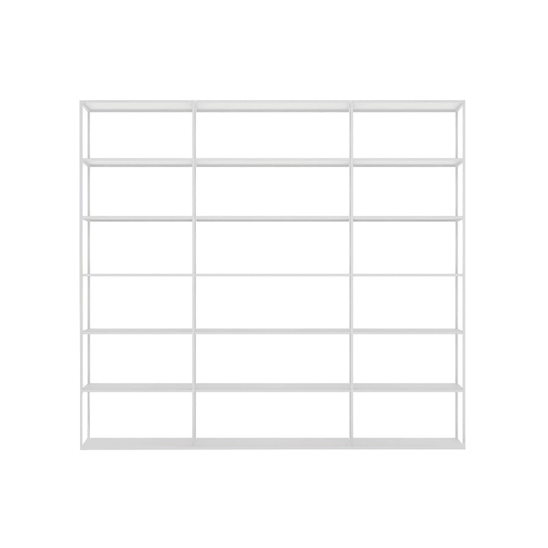 Metal Bookcase Minimalist Book Shelf with Rectangular Shelves 71"L x 10"W x 71"H White Clearhalo 'Bookcases' 'furn' 'furn_bookcases' 'Furniture' 'furniture_bookcases' 'kitchen' 'kitchen_bookcases' 'Living Room Furniture' 'Office Furniture' 4670806