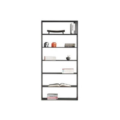 Metal Bookcase Minimalist Book Shelf with Rectangular Shelves 24"L x 10"W x 71"H Black Clearhalo 'Bookcases' 'furn' 'furn_bookcases' 'Furniture' 'furniture_bookcases' 'kitchen' 'kitchen_bookcases' 'Living Room Furniture' 'Office Furniture' 4670807