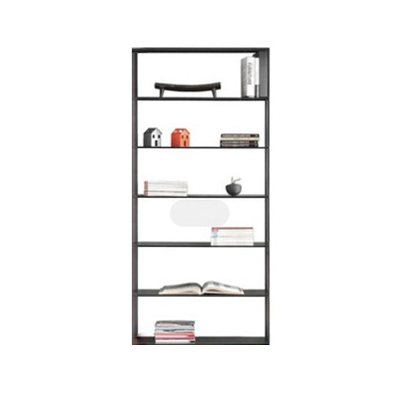 Metal Bookcase Minimalist Book Shelf with Rectangular Shelves 31"L x 10"W x 71"H Black Clearhalo 'Bookcases' 'furn' 'furn_bookcases' 'Furniture' 'furniture_bookcases' 'kitchen' 'kitchen_bookcases' 'Living Room Furniture' 'Office Furniture' 4670808