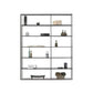 Metal Bookcase Minimalist Book Shelf with Rectangular Shelves 63"L x 9.8"W x 70.9"H Black Clearhalo 'Bookcases' 'furn' 'furn_bookcases' 'Furniture' 'furniture_bookcases' 'kitchen' 'kitchen_bookcases' 'Living Room Furniture' 'Office Furniture' 4670811